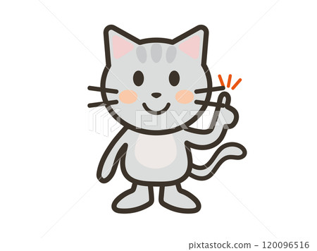 一隻可愛的貓解釋觀點的插圖 120096516