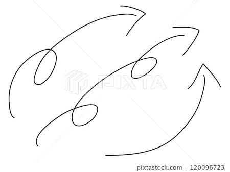 Black hand drawn spiral arrows set 120096723