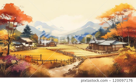 autumn leaves and mountains 120097176