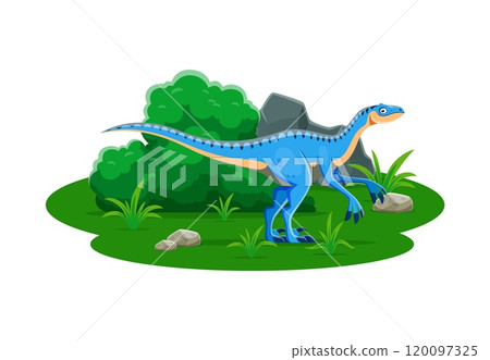 Eoraptor prehistoric dinosaur cartoon character. Isolated vector carnivore dino lived in the Lower Triassic period. Ancient extinct wildlife bipedal reptile with long tail. Paleontology epoch creature Eoraptor prehistoric dinosaur cartoon character. Isolated vector carnivore dino lived in the Lower Triassic period. Ancient extinct wildlife bipedal reptile with long tail. Paleontology epoch creature 120097325