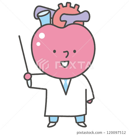 Doctor explaining heart character illustration Doctor explaining heart character illustration 120097512