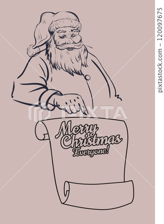 Scroll Santa Claus parchment empty. Christmas letter Scroll Santa Claus parchment empty. Christmas letter 120097675