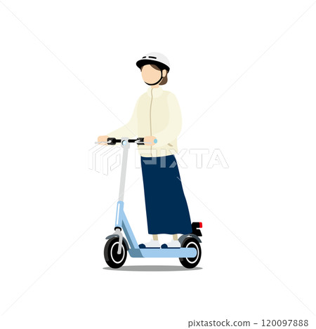 騎電動滑板的女人 120097888