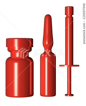 3DCG "Syringe/Vial/Ampoule" Red, Red 3DCG "Syringe/Vial/Ampoule" Red, Red 120097948