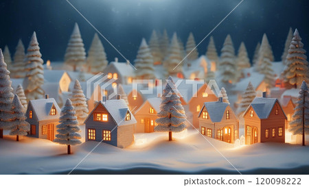 Three-dimensional snowy cityscape Three-dimensional snowy cityscape 120098222
