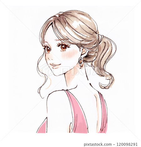 婦女和女孩插畫素材 120098291