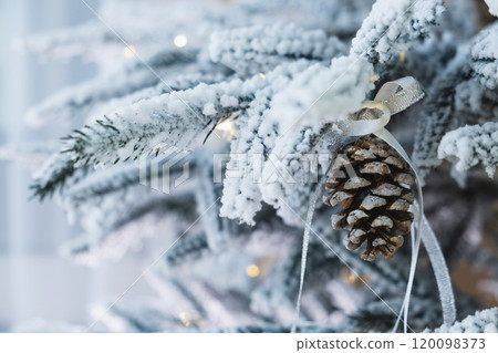 christmas tree decoration close up 120098373
