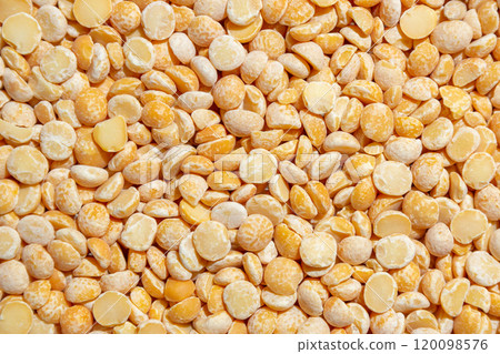 Uncooked Polished Split Peas Background 120098576
