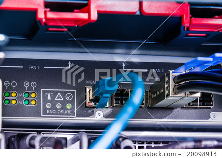 ethernet cables connected to server switch 120098913