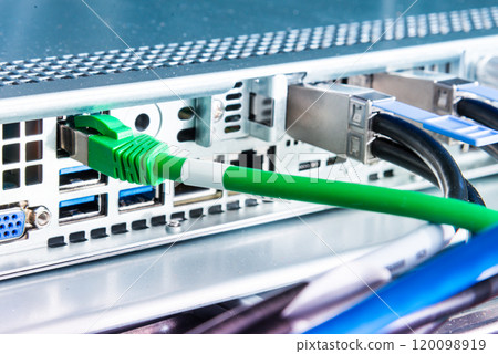 ethernet cables connected to server switch 120098919