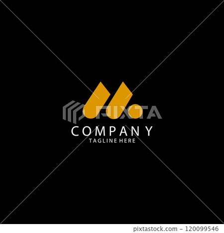 abstract initial letter M vector logo design 120099546