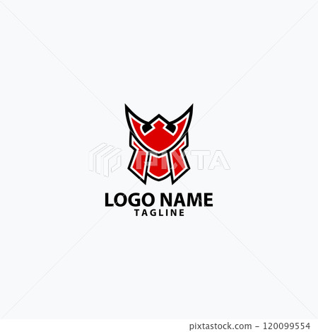 Abstract samurai head logo design vector Abstract samurai head logo design vector 120099554