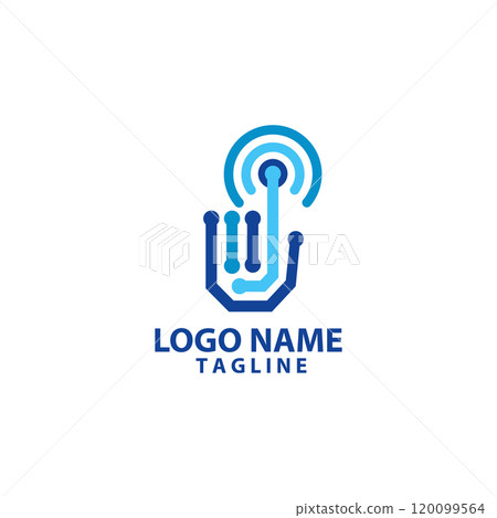 hand touch technology logo design vector hand touch technology logo design vector 120099564