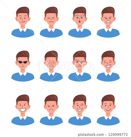 Portraits of man. Boy Avatar. Male emotions. Portraits of man. Boy Avatar. Male emotions. 120099772