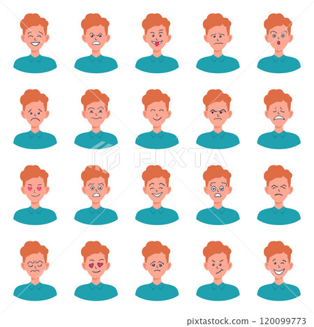 Portraits of man. Boy Avatar. Male emotions. Portraits of man. Boy Avatar. Male emotions. 120099773