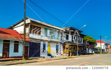 Traditional architecture of Cayenne, the capital of French Guiana in South America Traditional architecture of Cayenne, the capital of French Guiana in South America 120099778