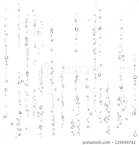 Oxygen air bubbles  flow  in water on white  background. 120099782