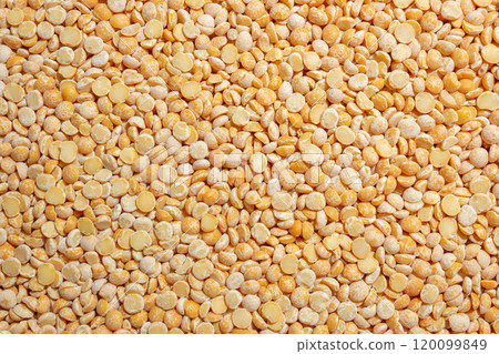 Uncooked Polished Split Peas Background 120099849