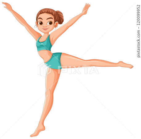 Young Girl Performing Ballet Dance Young Girl Performing Ballet Dance 120099952