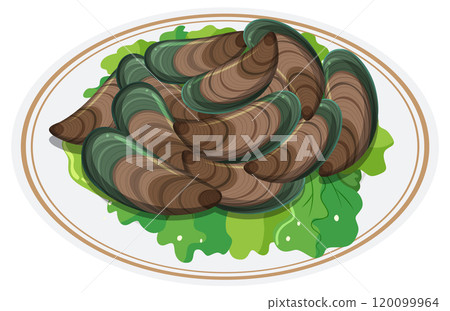 Delicious Seafood Platter with Mussels 120099964