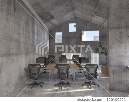 A sleek, office room 120100211