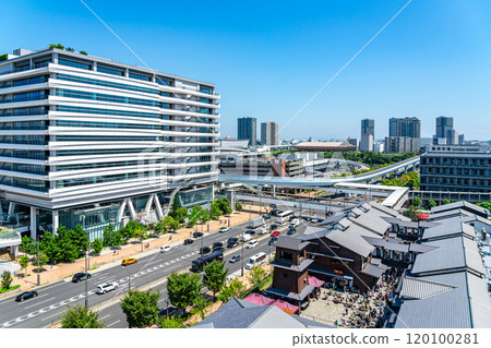 [Tokyo] A view of Toyosu's Chikyaku Banrai and the surrounding streets from the rooftop 120100281