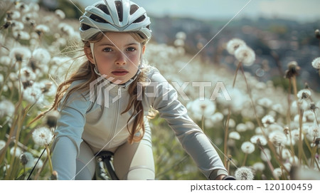 Adorable European Girl Engaged in Activity - Childhood Development Concept Generative AI 120100459