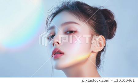 年輕漂亮的女模特兒的美容/時尚拍攝 120100461