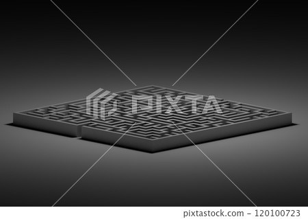 3D Gray square maze 120100723
