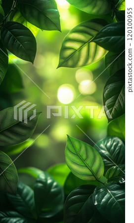 Tropical Leaves Inspired Natural Frame for Summer Decor Generative AI Tropical Leaves Inspired Natural Frame for Summer Decor Generative AI 120100955
