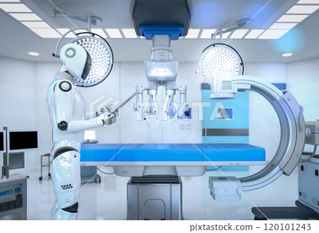 Cyborg diagnose in surgery room Cyborg diagnose in surgery room 120101243