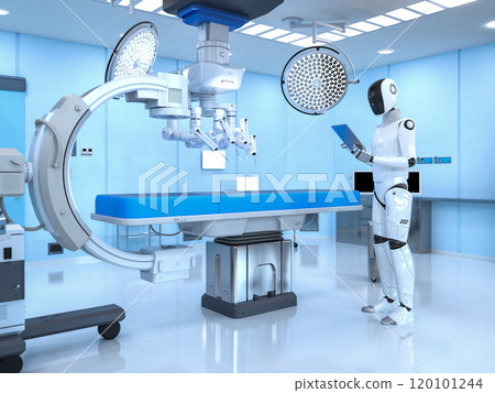Cyborg diagnose in surgery room 120101244