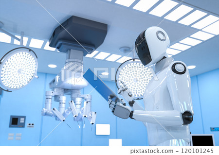 Cyborg diagnose in surgery room 120101245