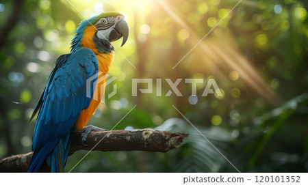 Pristine environment provides abundant food sources and shelter for the Macaw 120101352