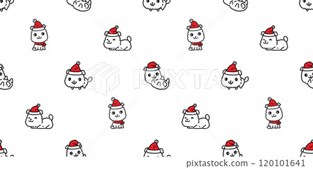 dog seamless pattern Christmas Santa Claus hat fluffy puppy vector cartoon gift box wrapping paper scarf isolated repeat wallpaper tile background illustration design dog seamless pattern Christmas Santa Claus hat fluffy puppy vector cartoon gift box wrapping paper scarf isolated repeat wallpaper tile background illustration design 120101641