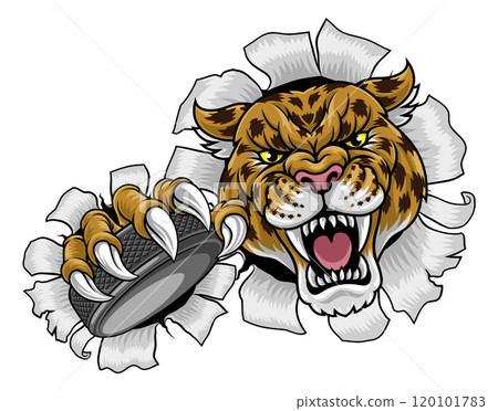 Jaguar Leopard Cheetah Panther Hockey Team Mascot Jaguar Leopard Cheetah Panther Hockey Team Mascot 120101783