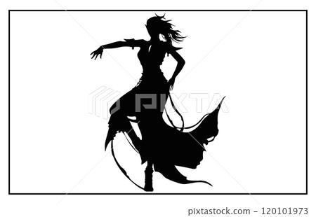 Stylish silhouettes of cosplay, illustration cosplay Stylish silhouettes of cosplay, illustration cosplay 120101973