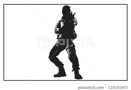Stylish silhouettes of cosplay, illustration cosplay 120101975