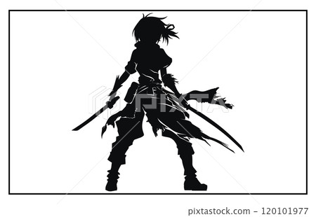 Stylish silhouettes of cosplay, illustration cosplay Stylish silhouettes of cosplay, illustration cosplay 120101977