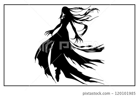 Stylish silhouettes of cosplay, illustration cosplay Stylish silhouettes of cosplay, illustration cosplay 120101985