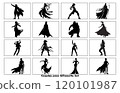 Stylish silhouettes of cosplay, illustration cosplay Stylish silhouettes of cosplay, illustration cosplay 120101987