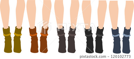 Illustration of a woman's legs wearing boots Illustration of a woman's legs wearing boots 120102773