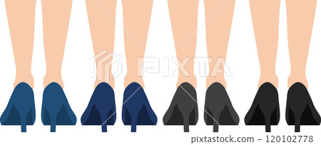 Illustration of a woman's legs wearing high heels 120102778