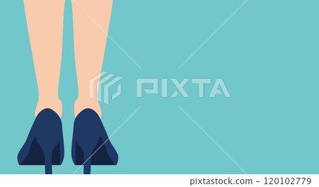 Illustration of a woman's legs wearing high heels 120102779
