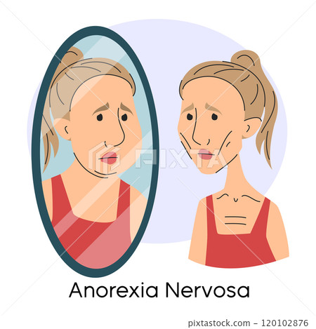 Anorexia nervosa illness vector isolated 120102876
