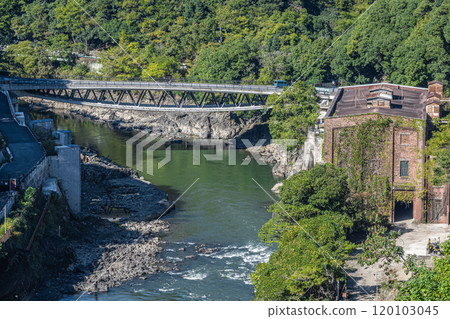 Hakuko Bridge over the Uji River and the former site of the Ujigawa Electric Shizugawa Power Plant, Uji City, Kyoto Prefecture 120103045