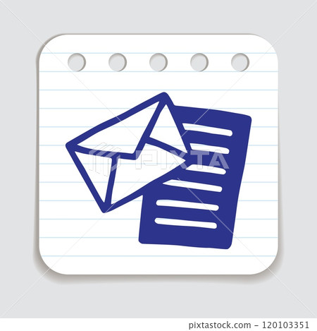 Doodle Open envelope with letter icon or logo, hand drawn with thin black line Doodle Open envelope with letter icon or logo, hand drawn with thin black line 120103351
