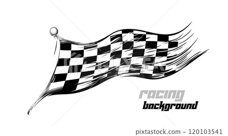 Checkered flag, racing, start, finish concept isolated on a white background. Vector 120103541