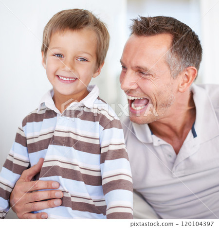 Hanging with Dad. Portrait of a happy father and son. Hanging with Dad. Portrait of a happy father and son. 120104397