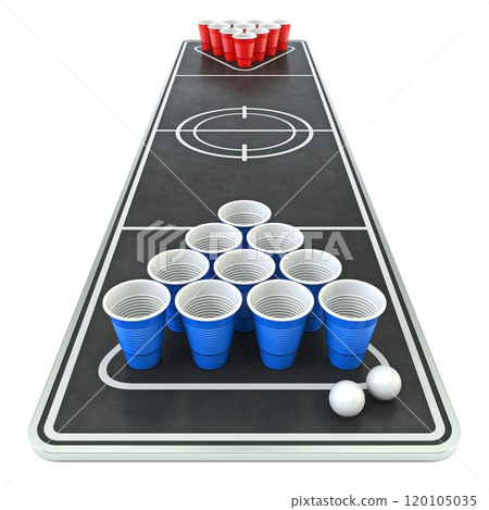 Beer pong front view 3D 120105035